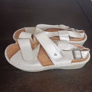 Finn Comfort Siena White Leather Comfort Sandals EU 42 US 11 Adjustable